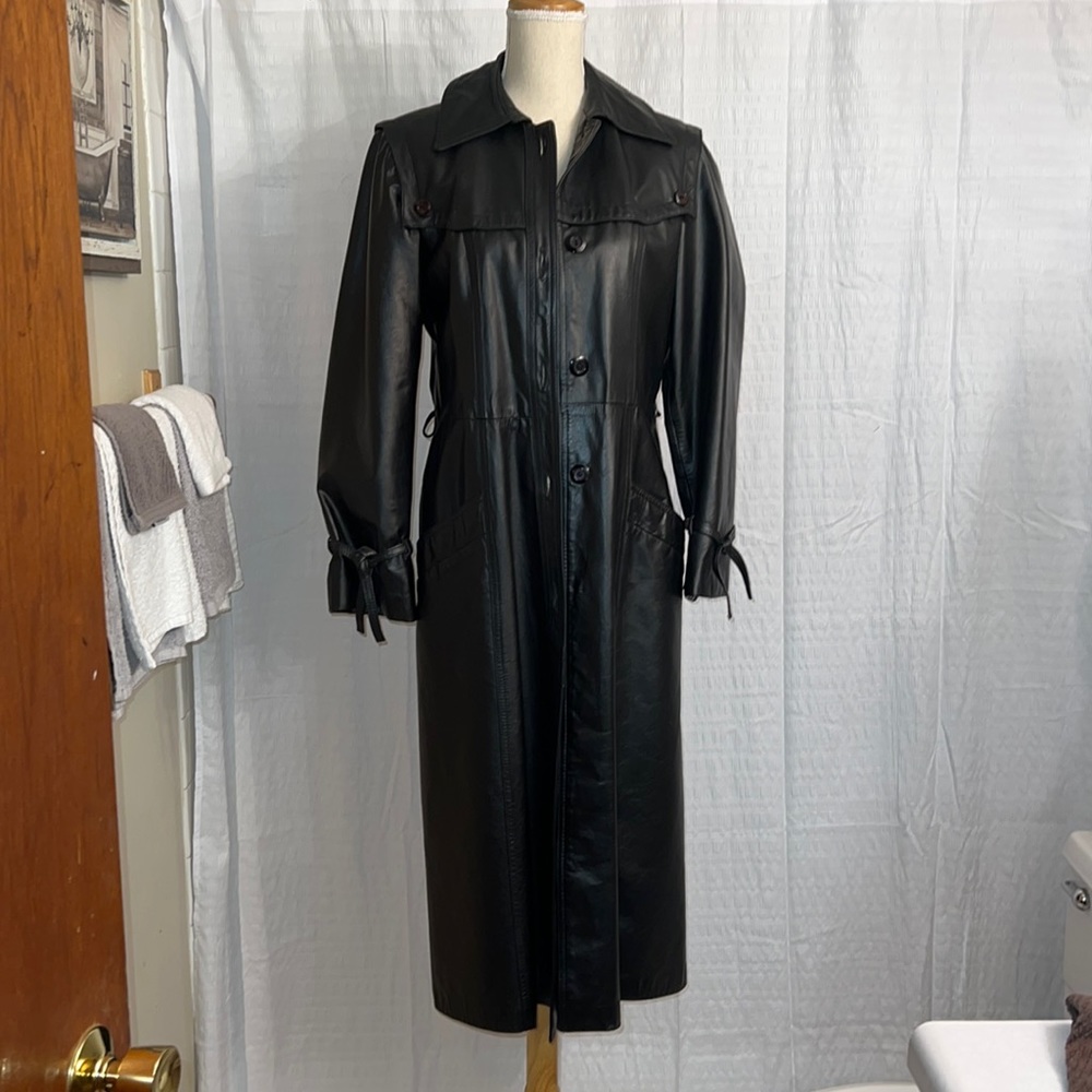 Vintage leather trench coat